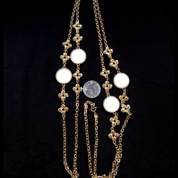 Vintage Gold Tone necklace approx. 52 in. - Picture 1 of 3
